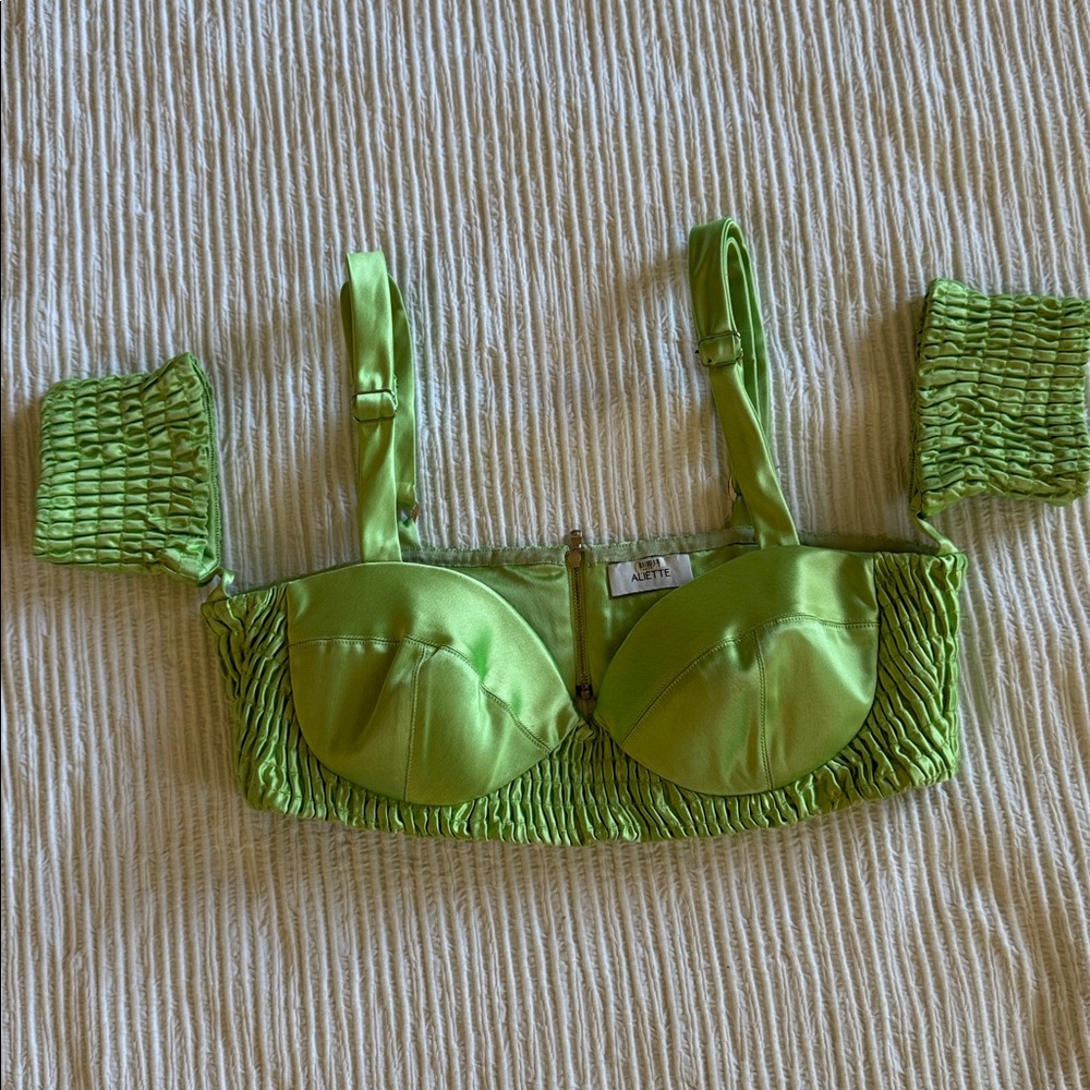 Aliette Women’s Designer Satin Bra Top sz 10 or L